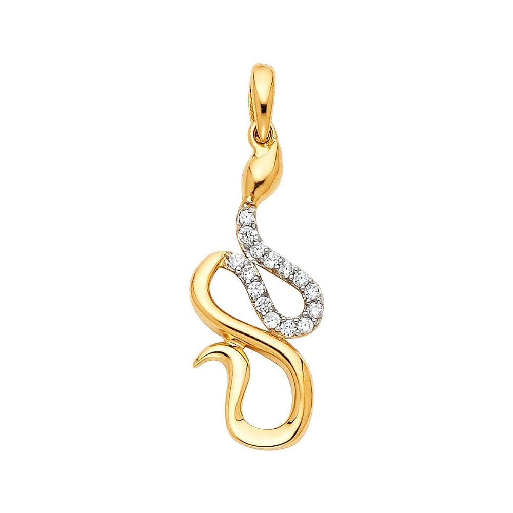 14K Yellow Gold CZ Pendant